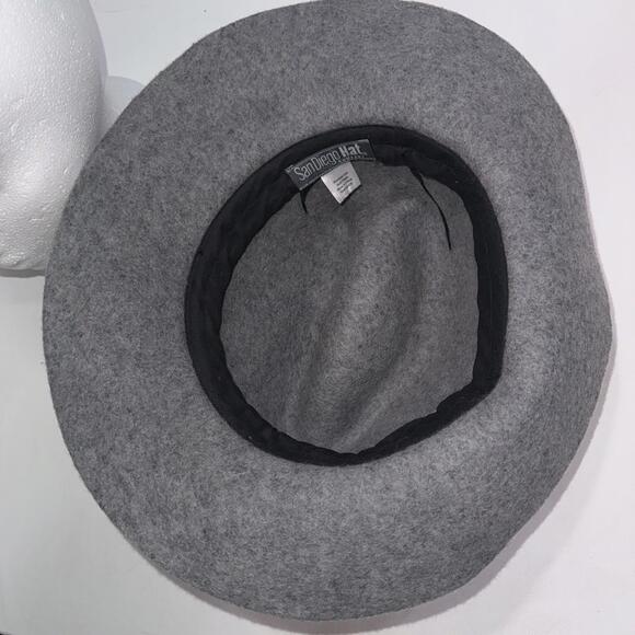 San Diego Hat Co Gray Wool Felt Fedora Hat Beaded Brim Women's One Size - Picture 5 of 10